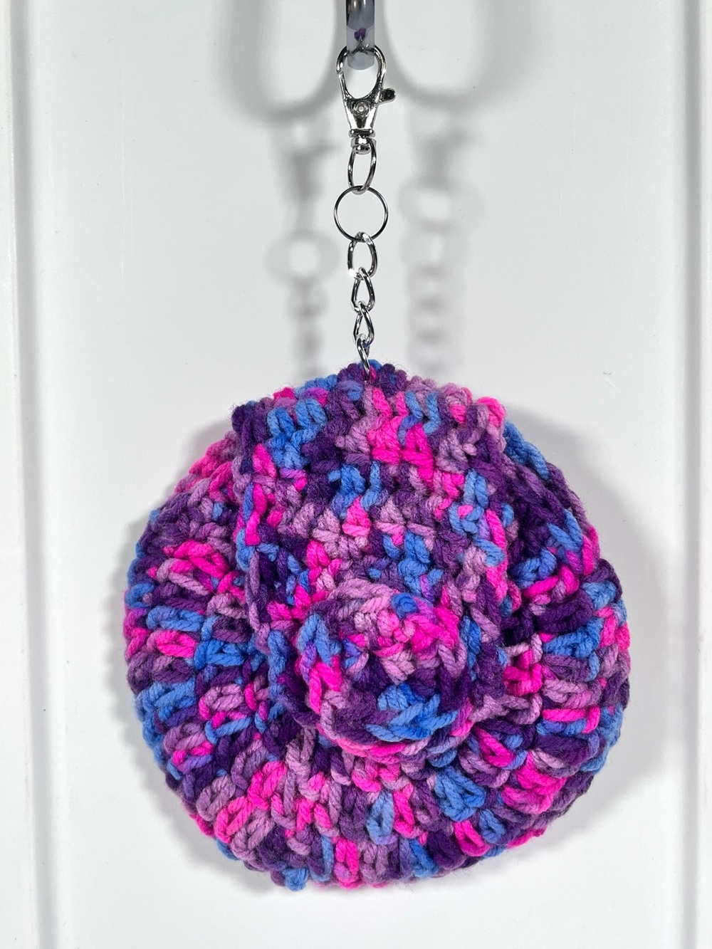 Crochet  Round Coin Pouch Keychain Bag Charm